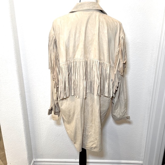 Saks Fifth Ave 100% suede top with fringe- vintage buttery soft amazing luxury - Picture 8 of 17